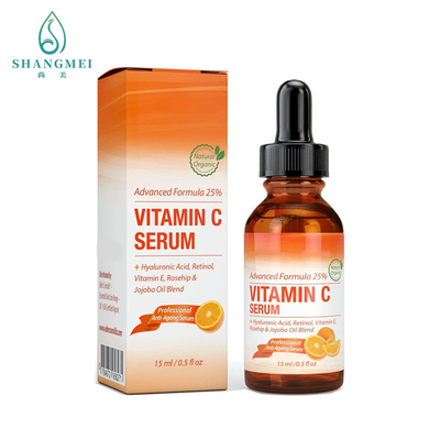 Marca própria antienvelhecimento ácida hialurónica do soro da vitamina C do soro 15ml da essência da cara